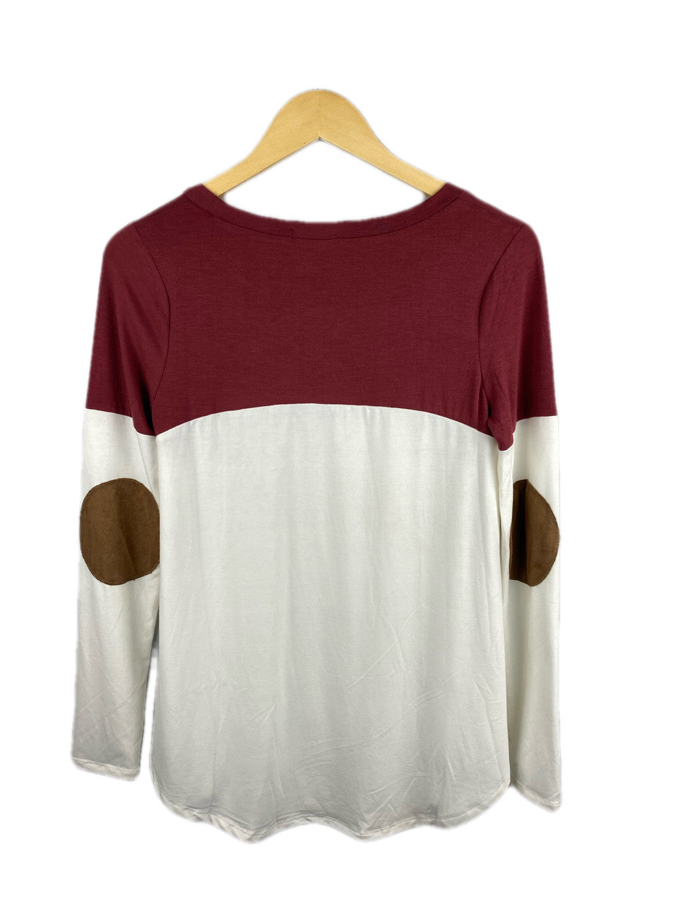 Patch and Pocket Shirt - Burgundy / Cream Combo
